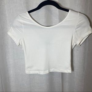 Brandy Melville Low Back White Crop Top